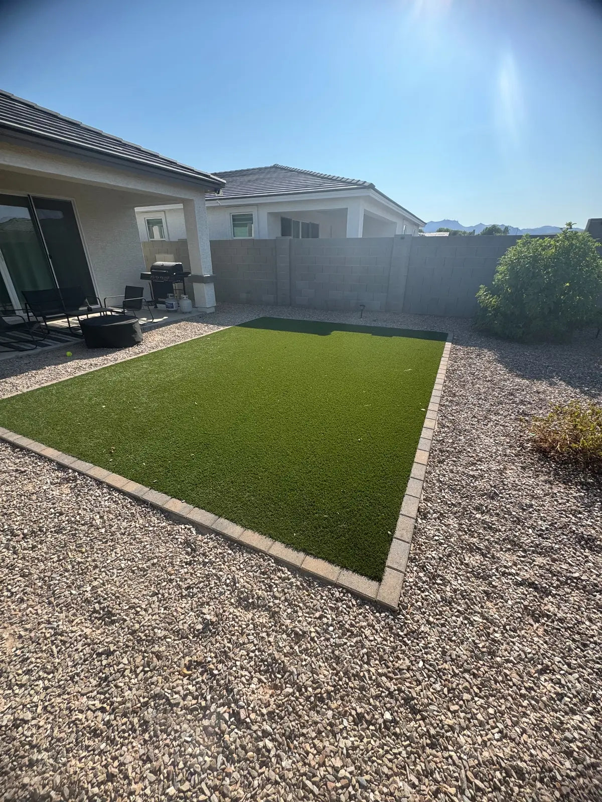Artificial turf before professional cleaning by HAUS Outdoor Living